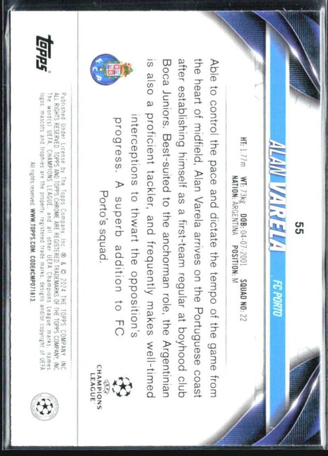 2023-24 Topps Chrome UEFA Club Competitions - #55 Alan Varela (RC) Purple /175