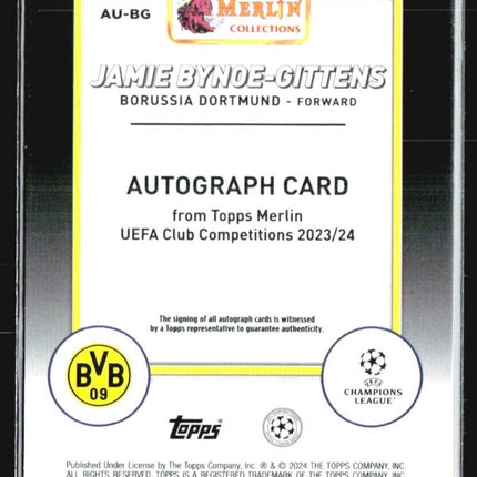 2023-24 Merlin Chrome Jamie Bynoe Gittens Refractor Auto