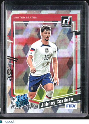 2023-24 Panini Donruss FIFA - Rated Rookie #180 Johnny Cardoso (RC) Silver Ice