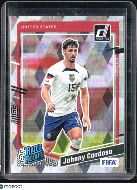 2023-24 Panini Donruss FIFA - Rated Rookie #180 Johnny Cardoso (RC) Silver Ice