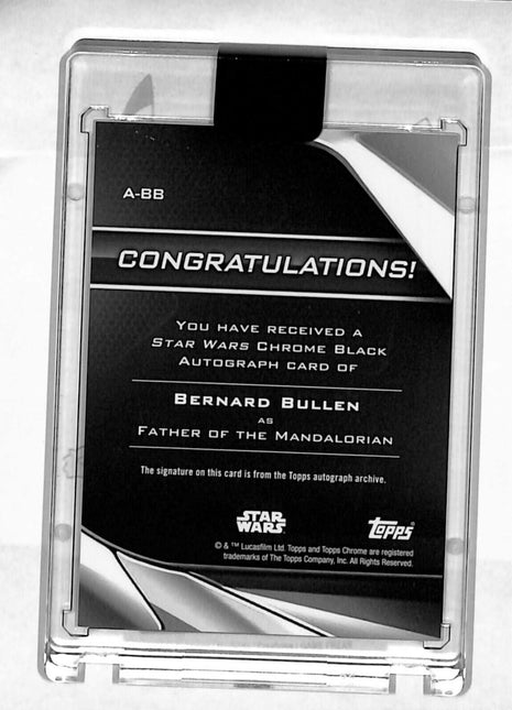2023 Topps Chrome Black Star Wars Bernard Bullen Father of the Mandalorian Auto