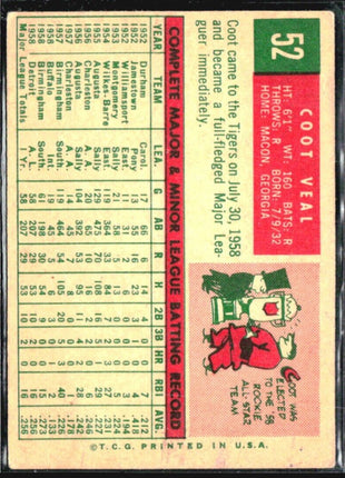 1959 Topps - #52 Coot Veal (RC)