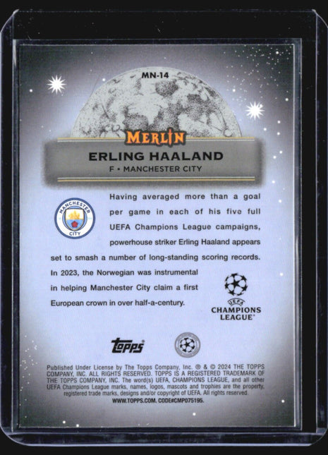 2023-24 Topps Merlin UEFA - Mystic Nights #MN-14 Erling Haaland