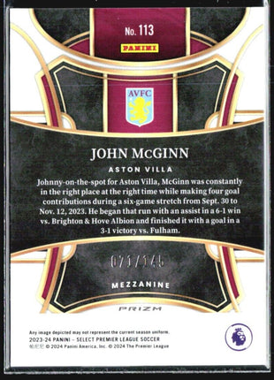 2023-24 Panini Select Mezzanine #113 John McGinn Orange Ice /145