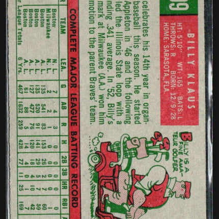 1959 Topps - #299 Billy Klaus