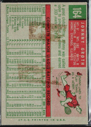 1959 Topps - #164 Johnny Groth