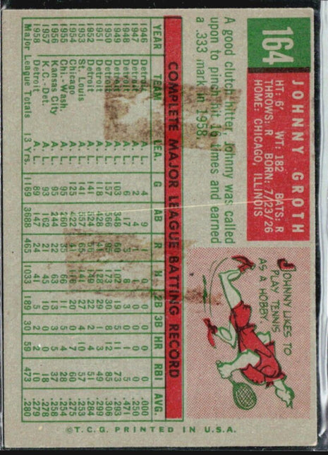 1959 Topps - #164 Johnny Groth