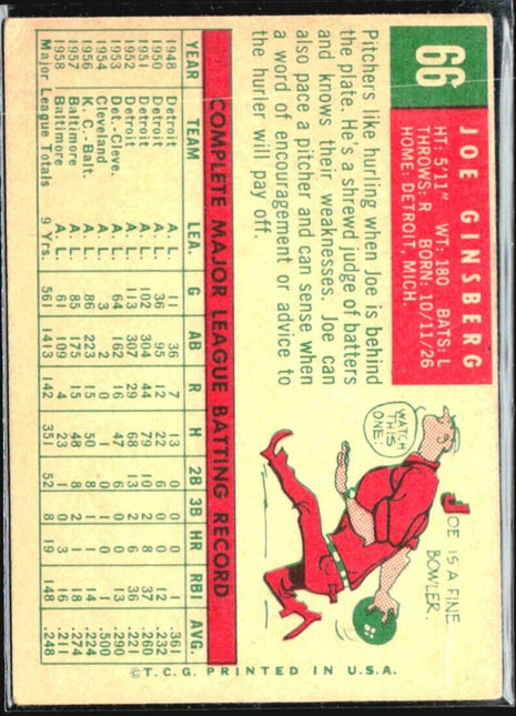 1959 Topps - #66 Joe Ginsberg