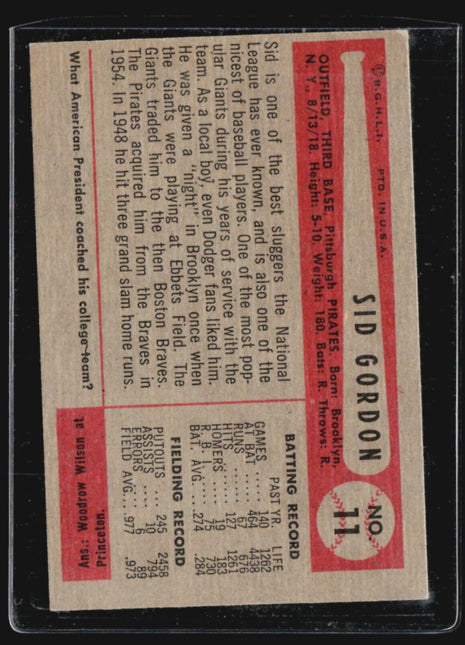 1954 Bowman - #11 Sid Gordon