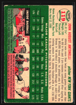 1954 Topps - #119 Johnny Antonelli