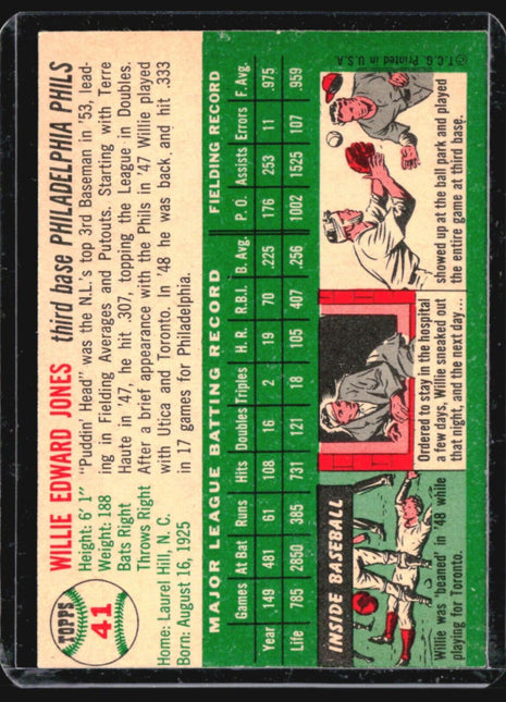 1954 Topps - White Back #41 Willie Jones