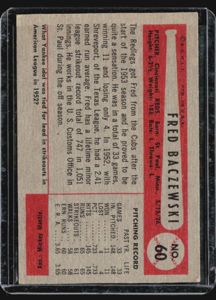 1954 Bowman - #60 Fred Baczewski (RC)