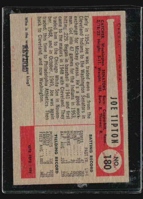 1954 Bowman - #180 Joe Tipton