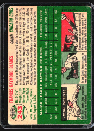 1954 Topps - #243 Ray Blades (RC)