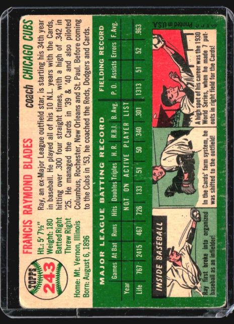 1954 Topps - #243 Ray Blades (RC)