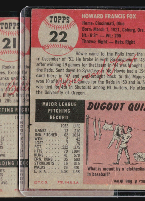 1953 Topps #21 Billy Johnson