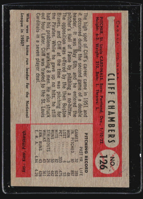 1954 Bowman - #126 Cliff Chambers