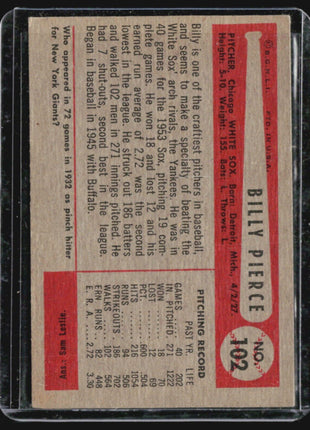 1954 Bowman - #102 Billy Pierce