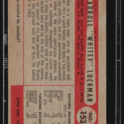 1954 Bowman - #153 Whitey Lockman