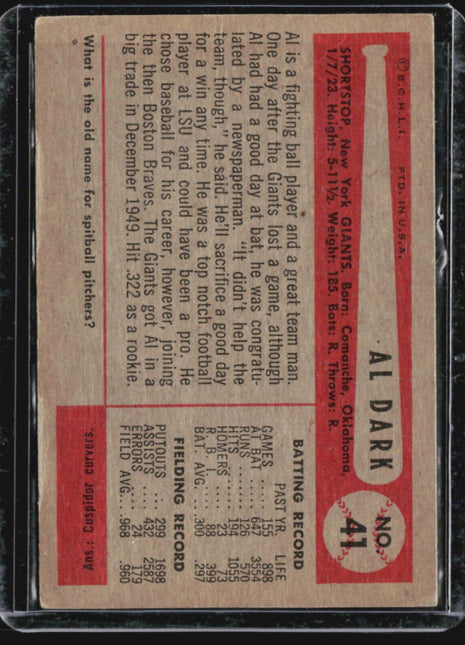 1954 Bowman -  #41 Alvin Dark