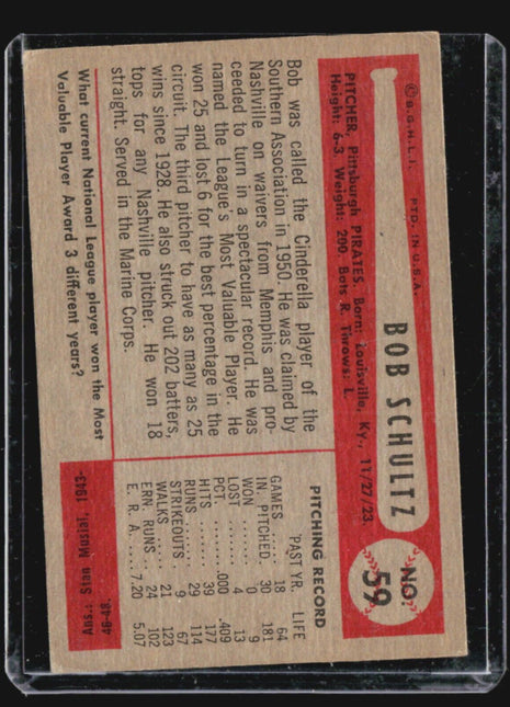 1954 Bowman - #59 Bob Schultz