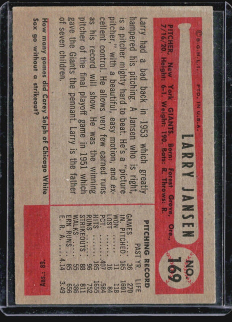 1954 Bowman - #169 Larry Jansen