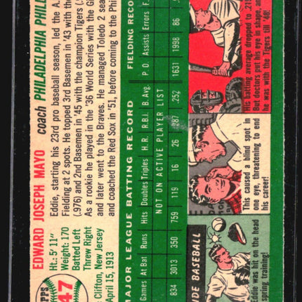 1954 Topps - #247 Eddie Mayo