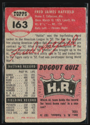 1953 Topps - #163 Fred Hatfield