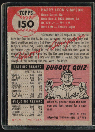 1953 Topps - #150 Harry Simpson