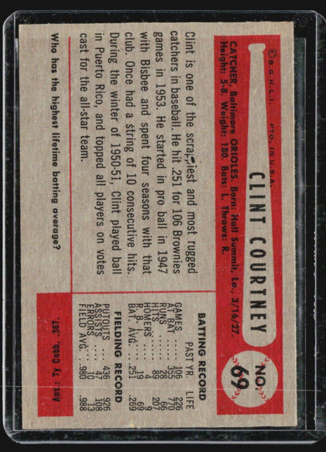 1954 Bowman - #69 Clint Courtney