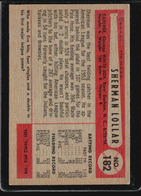1954 Bowman - #182 Sherm Lollar