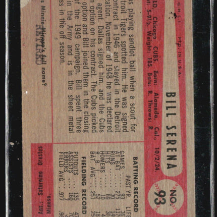 1954 Bowman - #93 Bill Serena