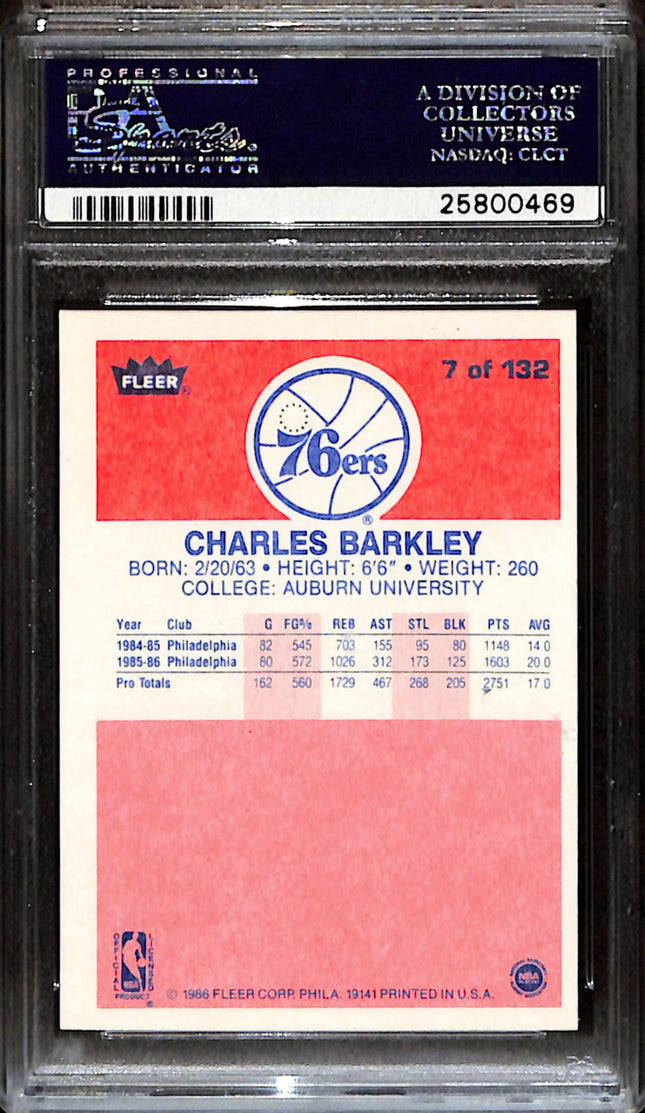 1986 Fleer Charles Barkley #7 PSA 7
