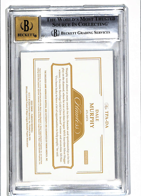 2020 Panini Flawless Triple Patch Gold Dale Murphy #16 /10 BGS 8.5 Auto 10