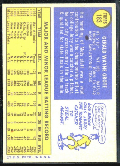 1970 Topps - #183 Jerry Grote