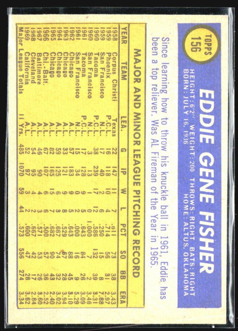1970 Topps - #156 Eddie Fisher