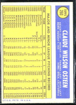 1970 Topps - #260 Claude Osteen