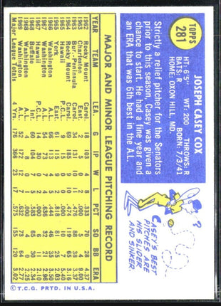 1970 Topps - #281 Casey Cox