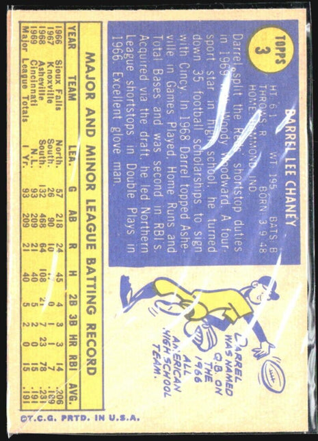 1970 Topps - #3 Darrel Chaney