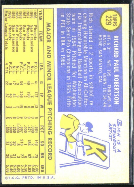 1970 Topps - #229 Rich Robertson