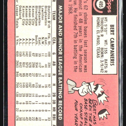 1969 Topps - #495 Bert Campaneris