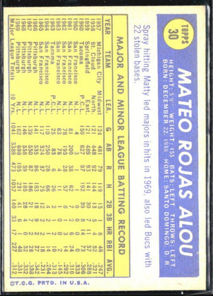 1970 Topps - #30 Matty Alou