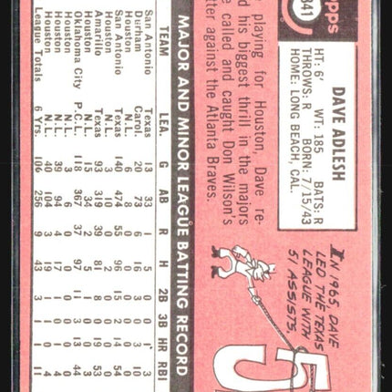 1969 Topps - #341 Dave Adlesh