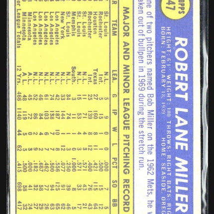 1970 Topps - #47 Bob Miller