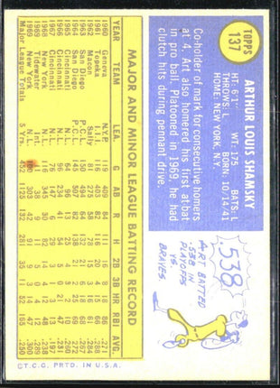 1970 Topps - #137 Art Shamsky