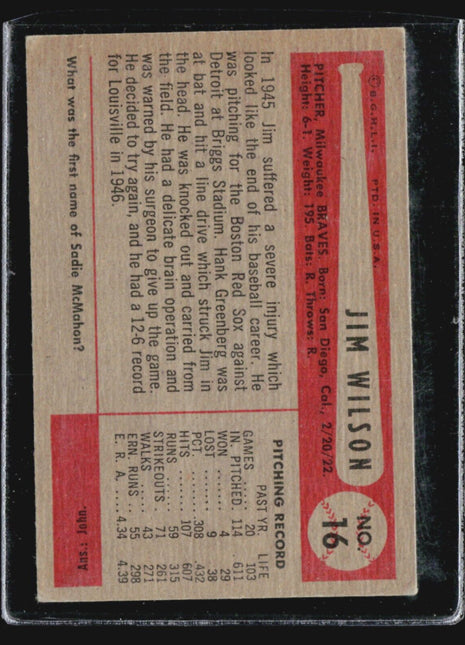 1954 Bowman - #16 Jim Wilson