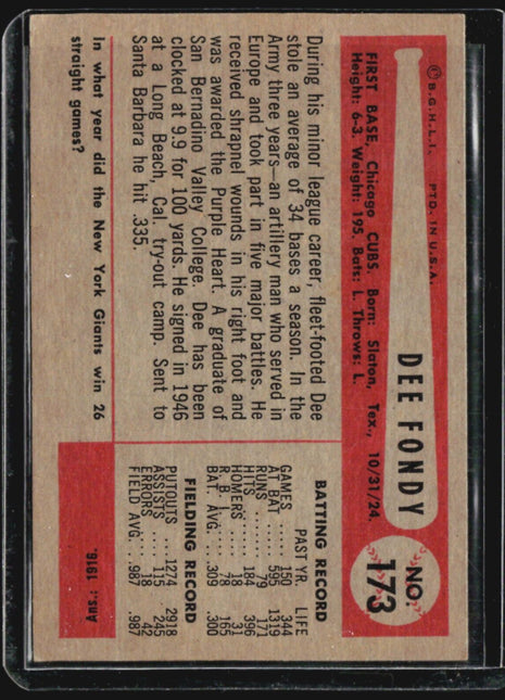 1954 Bowman - #173 Dee Fondy