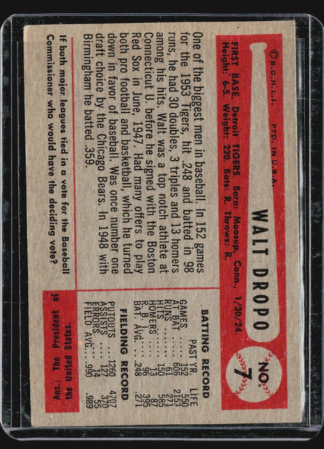 1954 Bowman - #7 Walt Dropo