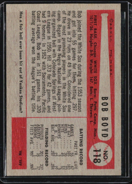 1954 Bowman - #118 Bob Boyd