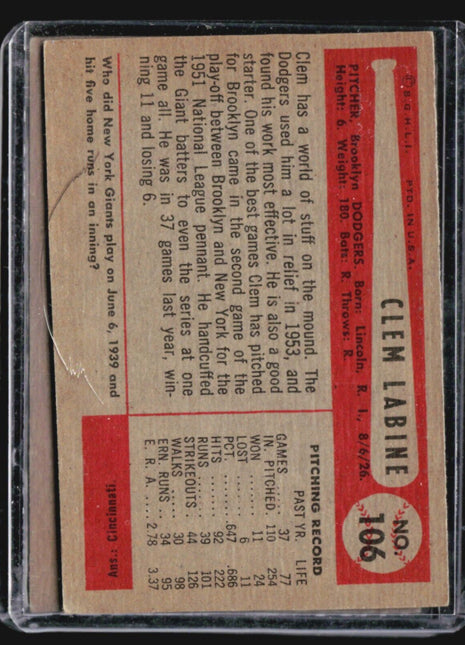 1954 Bowman - #105 Sal Maglie